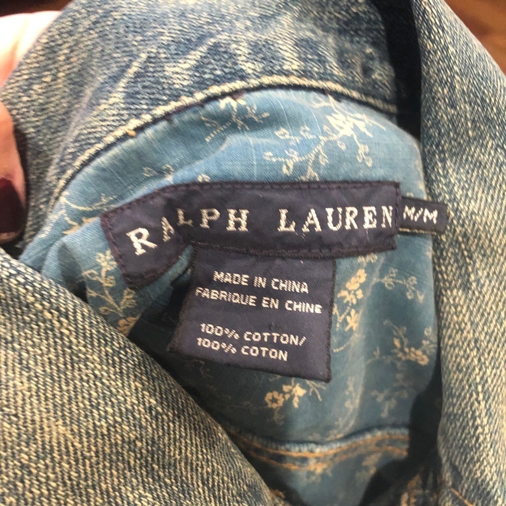 Ralph Lauren Jean jacket distressed M 🖤 - Picture 4 of 6